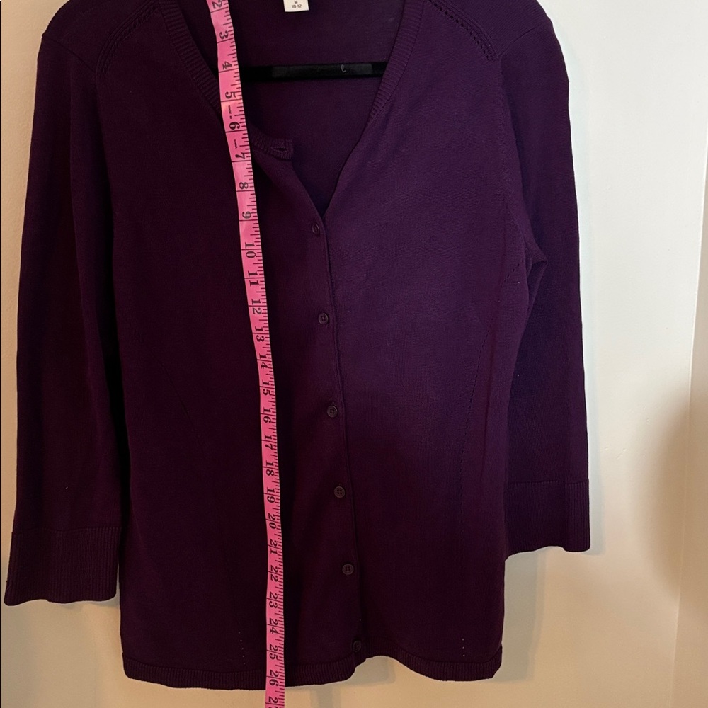 Coldwater Creek Deep Purple Knit Cardigan - Picture 7 of 7